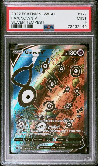 PSA 9 Unown V #177 Silver Tempest(Cabinet)