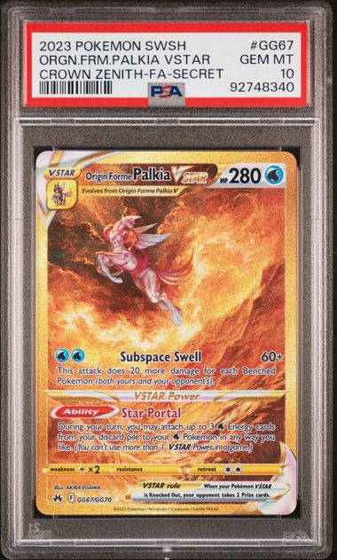 Origin Forme Palkia VSTAR PSA 10 (GG67)/70 Secret Rare Holofoil (Cabinet)