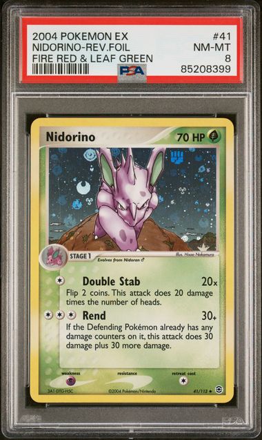 PSA 8 Nidorino Reverse Holo #41 Fire Red & Leaf Green