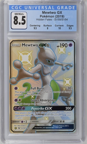 CGC 8.5 Mewtwo GX Hidden Fates #SV59 (cabinet)