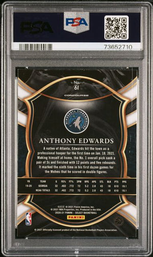PSA 9 Anthony Edwards #61 (Blue Prizm)(Cabinet)