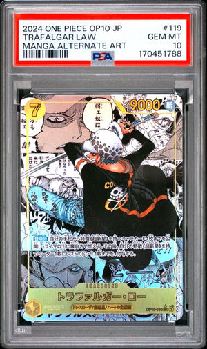 PSA 10 Trafalgar Law OP10-119 JPN Manga (Cabinet-NM)