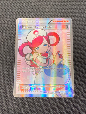 Lightly Played Pokemon Center Lady (105 Full Art) (105)/106 Ultra Rare Holofoil (Cabinet-LP)