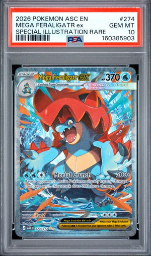 PSA 10 Mega Feraligatr ex 274/217 Ascended Heroes SIR (Cabinet)