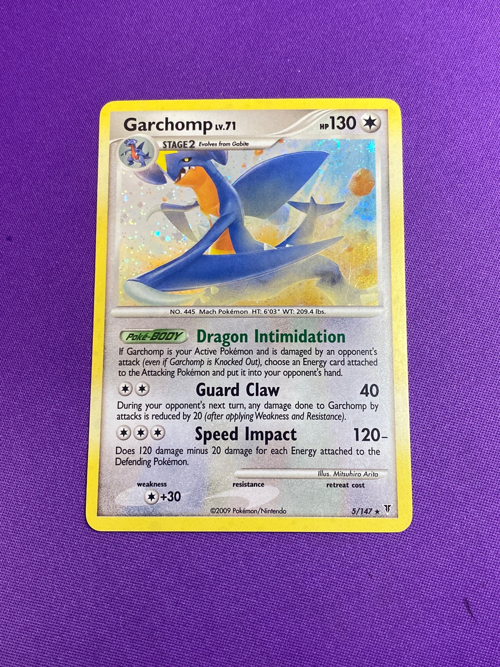 Lightly Played Garchomp (5)/147 Holo Rare Holofoil (Cabinet-LP)
