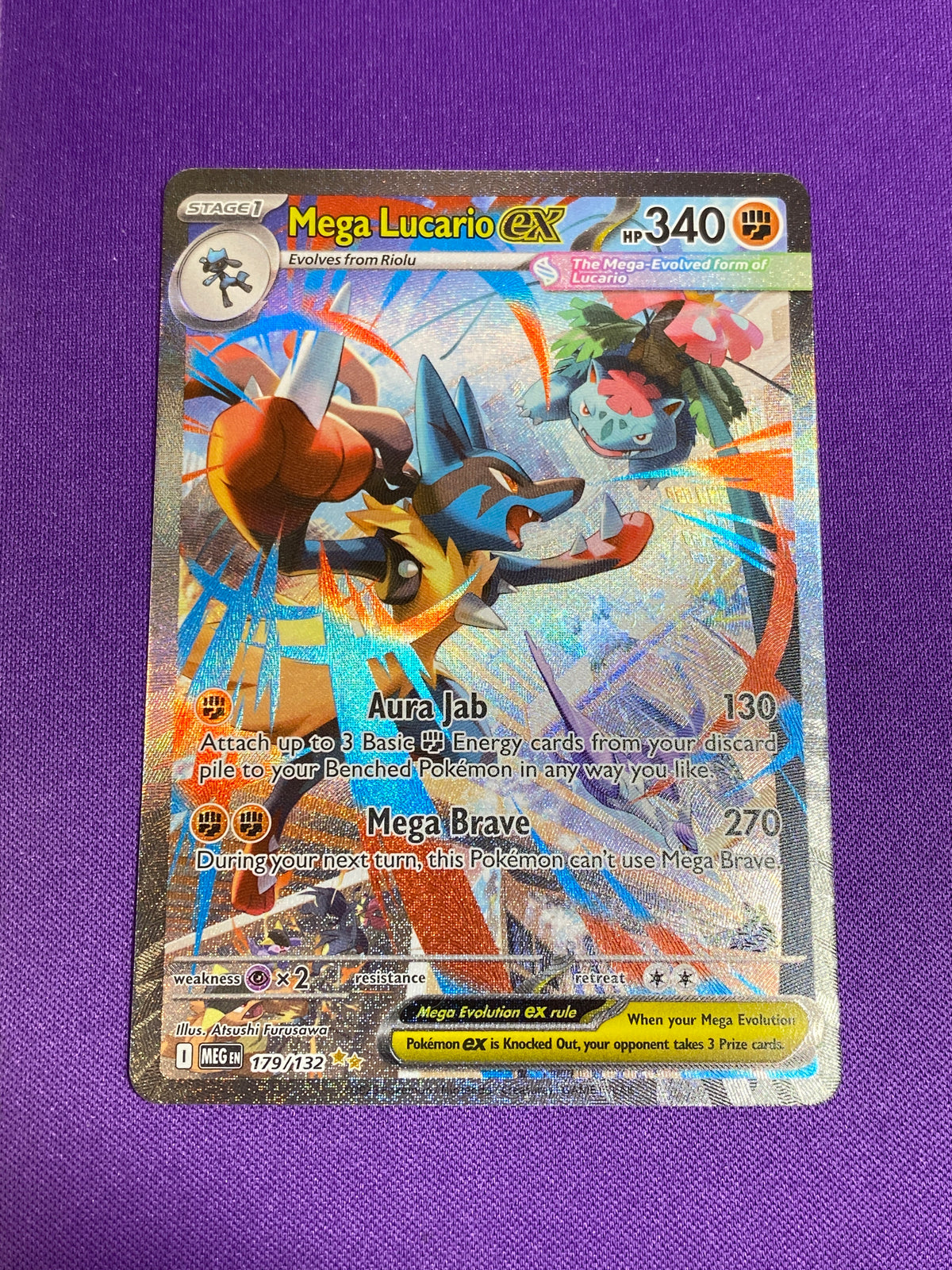 Mega Lucario ex - 179/132 Special Illustration Rare Holofoil (Cabinet-NM)