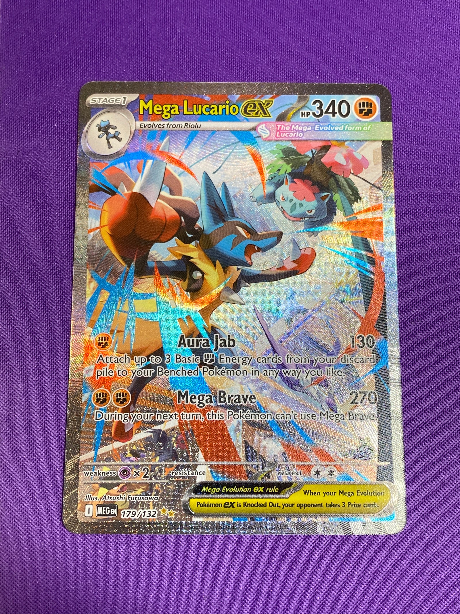 Mega Lucario ex - 179/132 Special Illustration Rare Holofoil (Cabinet-NM)