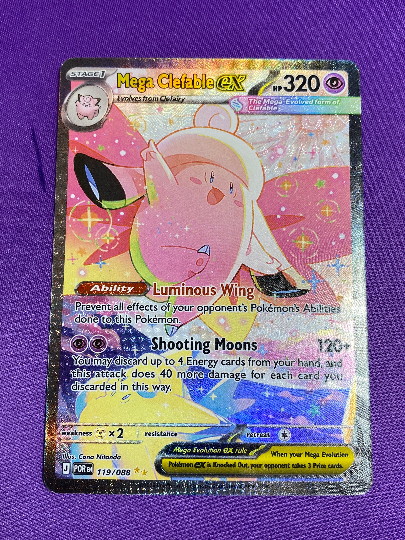 Mega Clefable ex - 119/088 Special Illustration Rare Holofoil (Cabinet-NM)