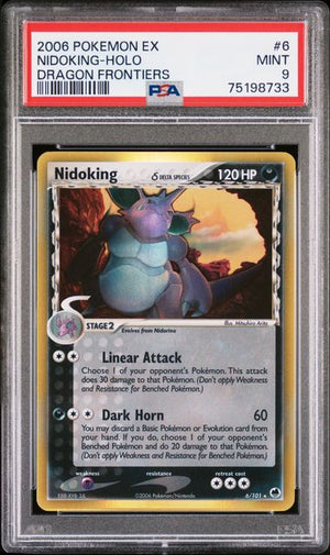 PSA 9 Nidoking #6 Dragon Frontiers Holofoil (Cabinet)