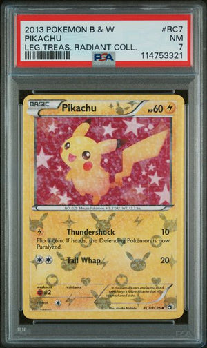 PSA 7 Pikachu #RC7 Legendary Treasures Radiant Collection B&W (Cabinet)