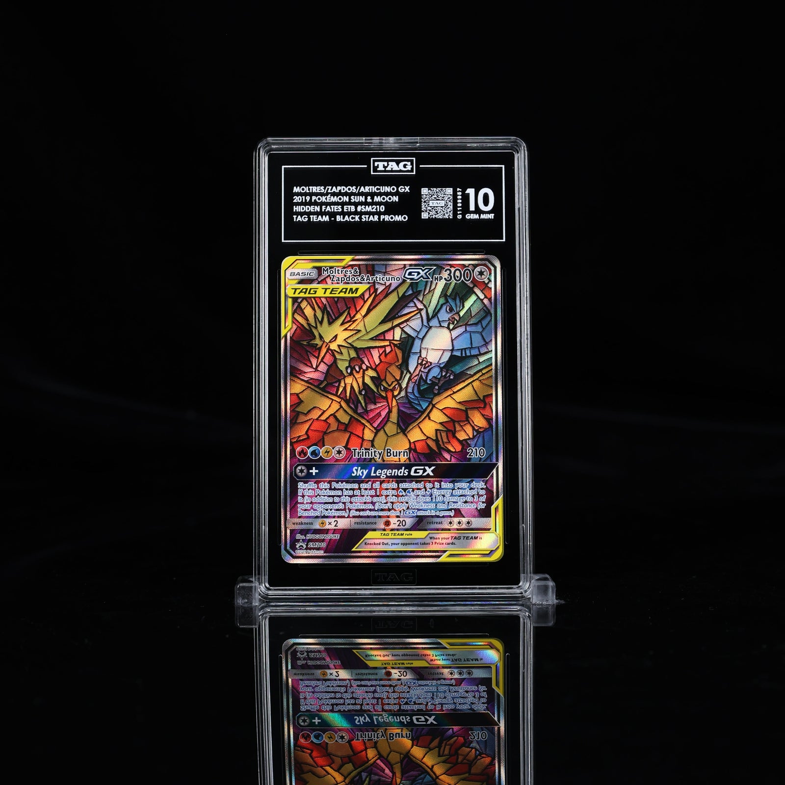TAG 10 Moltres, Zapdos and Articuno Gx #sm210 sun & moon promo (Cabinet)