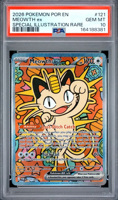 PSA 10 Meowth ex - 121/088 Special Illustration Rare Holofoil (Cabinet)