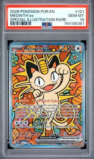 PSA 10 Meowth ex - 121/088 Special Illustration Rare Holofoil (Cabinet)