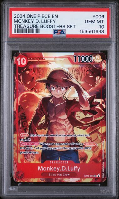 PSA 10 Monkey.D.Luffy #6 Treasure Booster Set (Cabinet)
