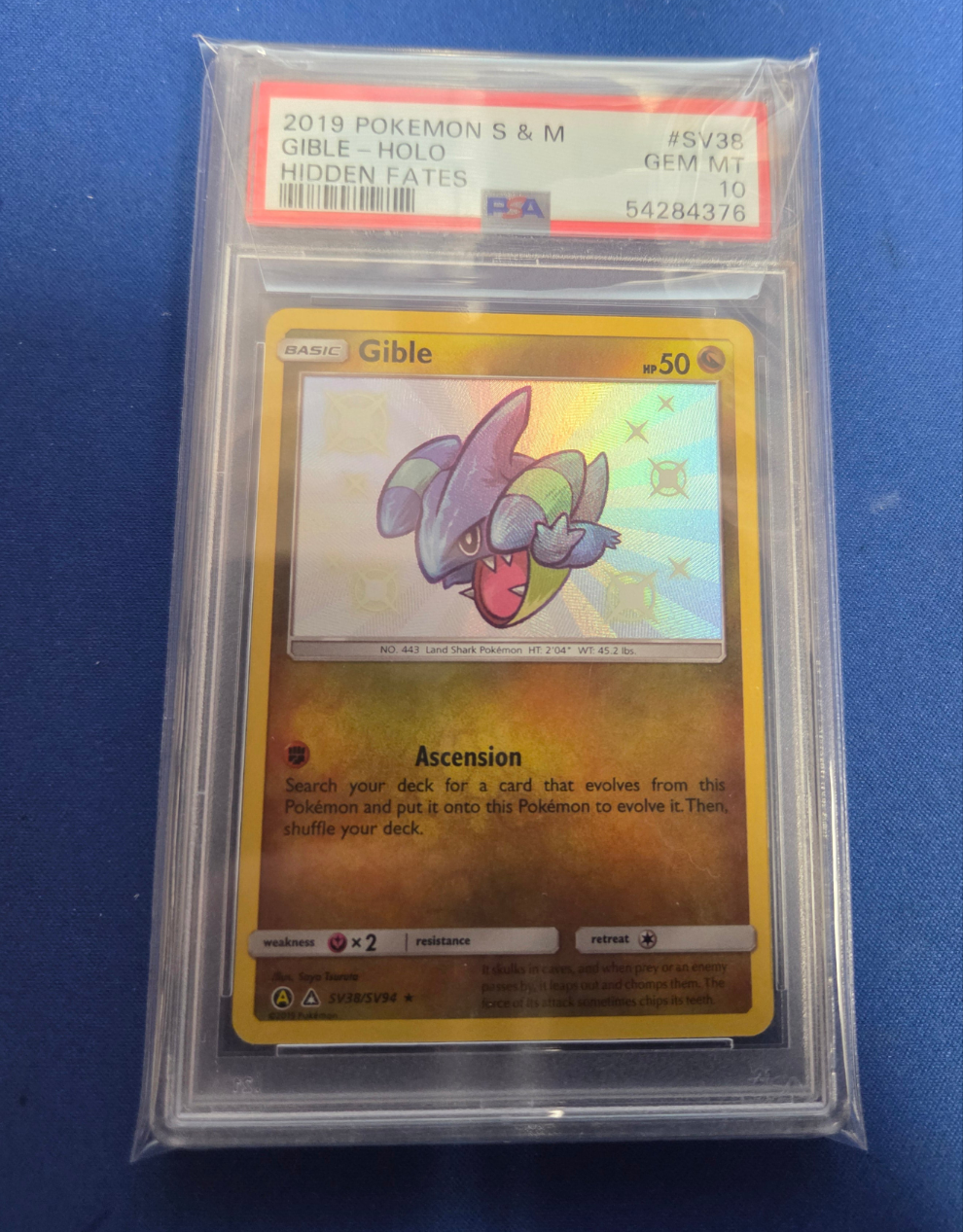 PSA 10 Gible #SV38 hidden fates (Cabinet)