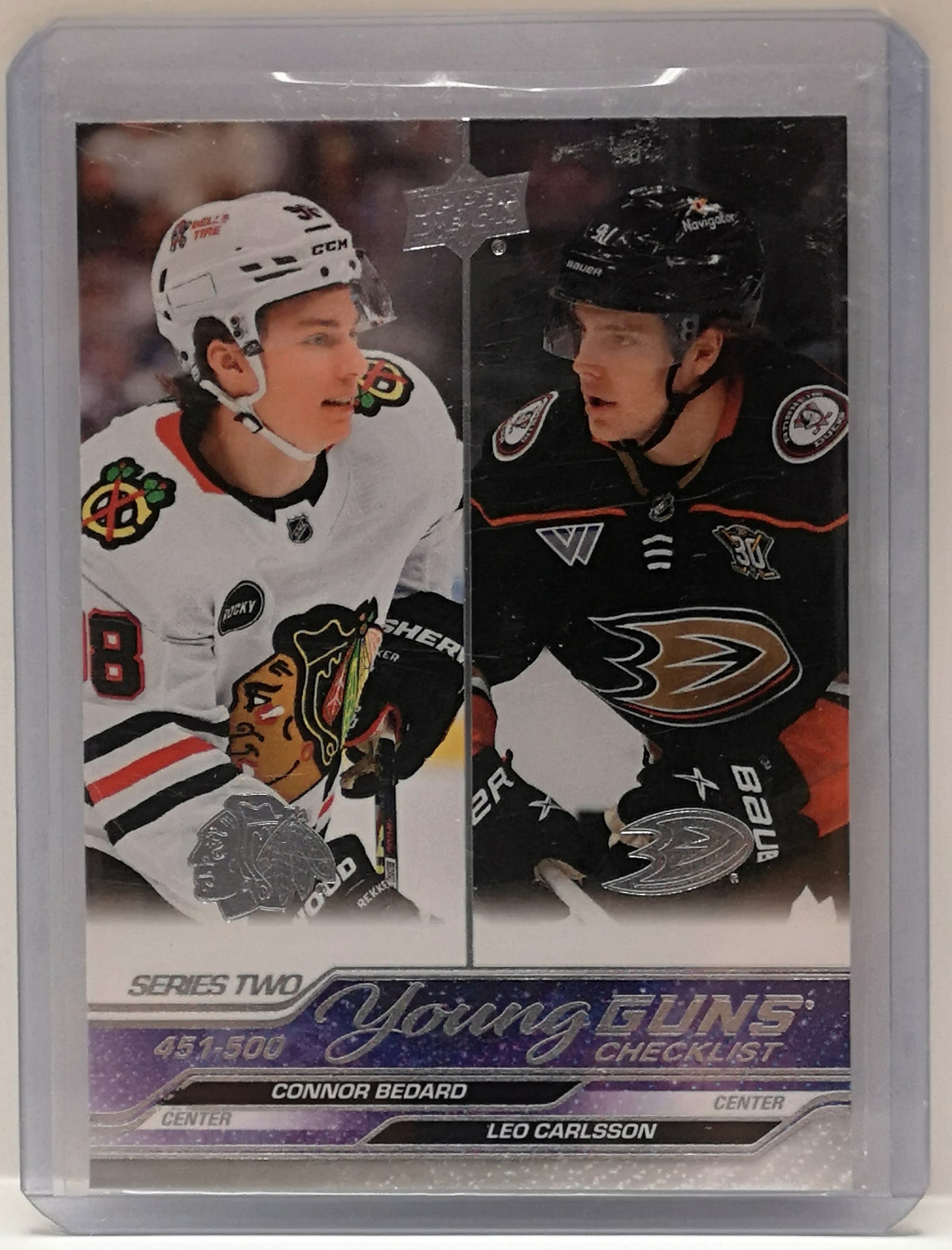 Connor Bedard/Leo Carlsson Rookie Young Guns Checklist #500 (Cabinet-NM)