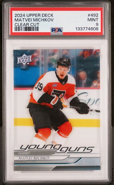PSA 9 Matvei Michkov Young Guns Clear Cut #492(cabinet)