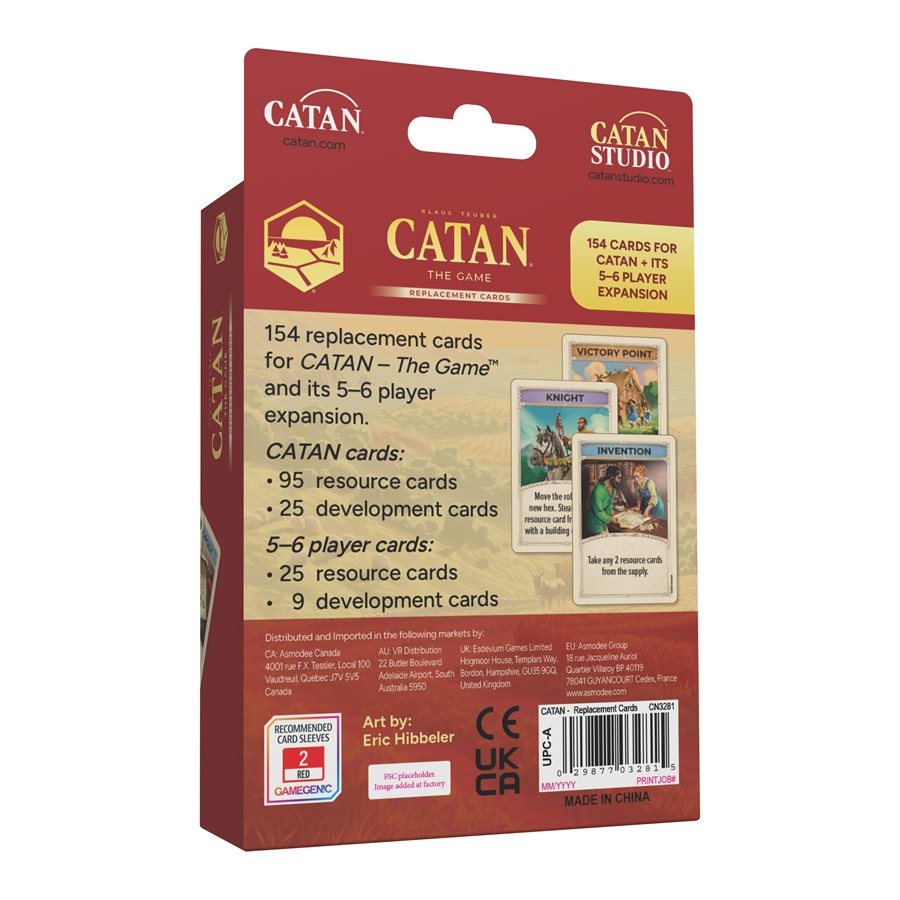 Catan Accessory: Base Game Cards 6th Edition