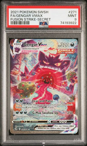 PSA 9 Gengar VMAX #271 Fusion Strike (Cabinet)