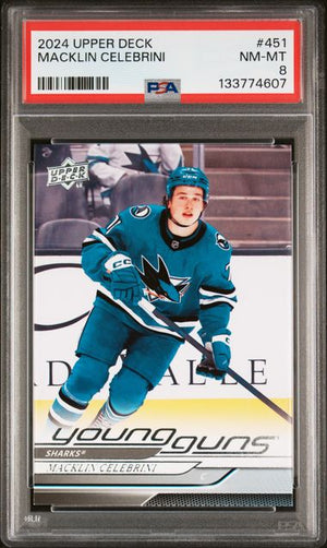 PSA 8 Macklin Celebrini Young guns #451 (cabinet)