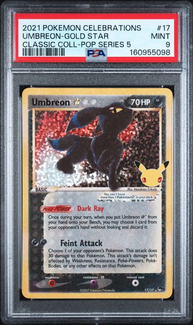 PSA 9 Umbreon Star (17)/25 Classic Collection Holofoil