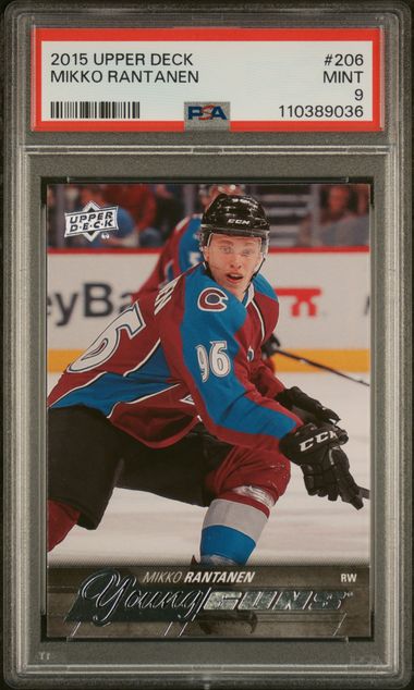PSA 9 Mikko Rantanen Young Guns #206 (cabinet-NM)
