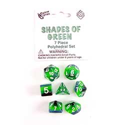 Layered Dice 7PC Bag Shades/Green