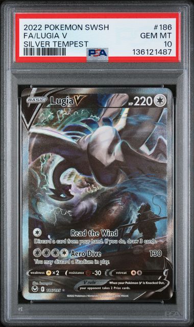 PSA 10 LUGIA V #186 SILVER TEMPEST (Cabinet)