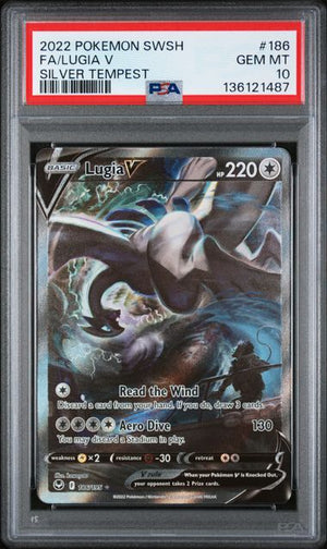 PSA 10 LUGIA V #186 SILVER TEMPEST (Cabinet)