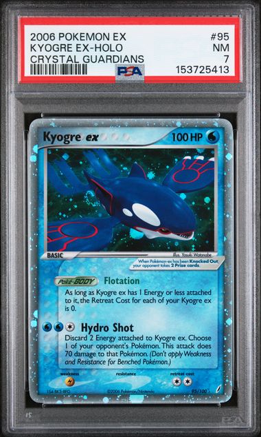 PSA 7 Kyogre ex (95)/100 Ultra Rare Holofoil EX Crystal Guardians (Cabinet)