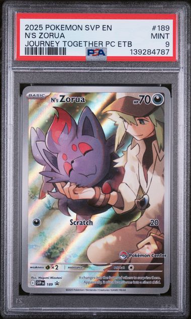 PSA 9 N's Zorua - 189 (Pokemon Center Exclusive) (189) Promo Holofoil (Cabinet-NM)