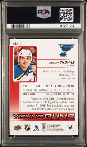 PSA 9 Robert Thomas Young Guns Exclusives #472 34/100  (Cabinet)