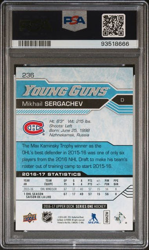 PSA 10 Mikhail Sergachev #236 Young Guns
