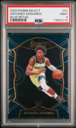 PSA 9 Anthony Edwards #61 (Blue Prizm)(Cabinet)