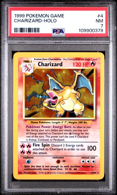 PSA 7 Charizard Base Set Unlimited #4 (Cabinet)