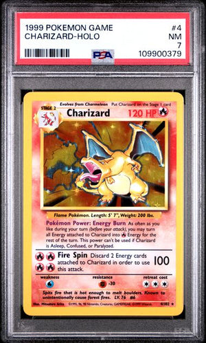 PSA 7 Charizard Base Set Unlimited #4 (Cabinet)