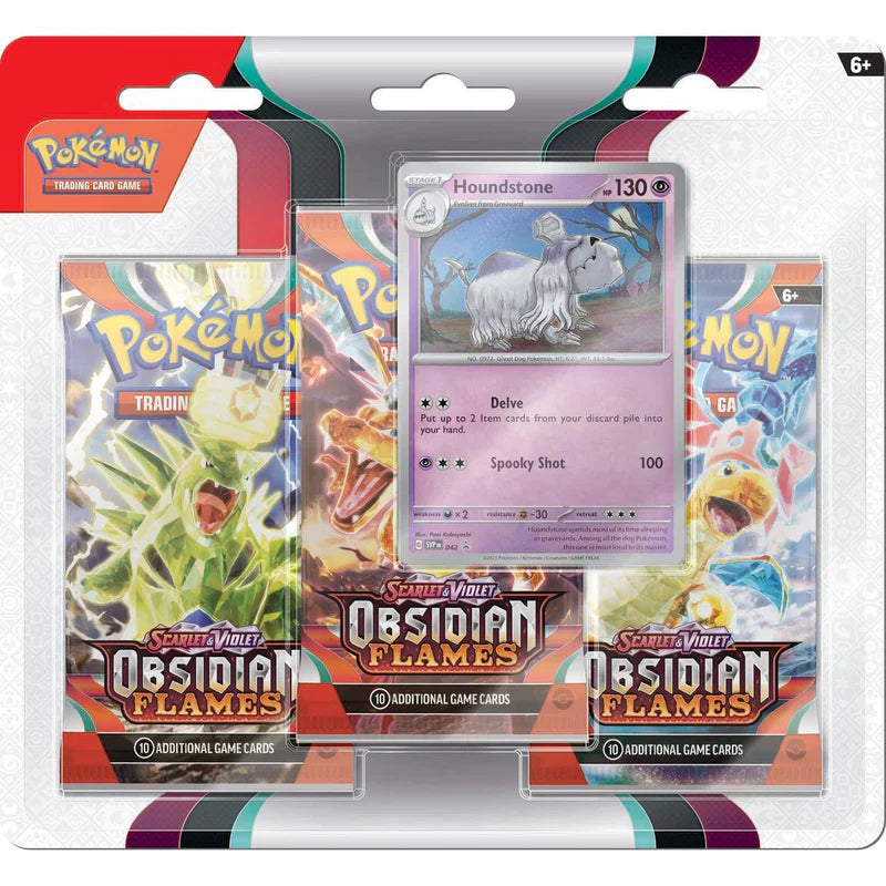 Pokémon SV 3 Obsidian Flames 3-pack Blister - Houndstone LIMIT 2