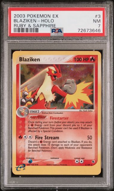 PSA 7 Blaziken Ruby & Saphire #3 (Cabinet)