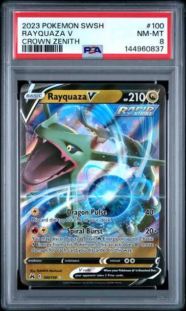 PSA 8 Rayquaza Crown Zenith #100