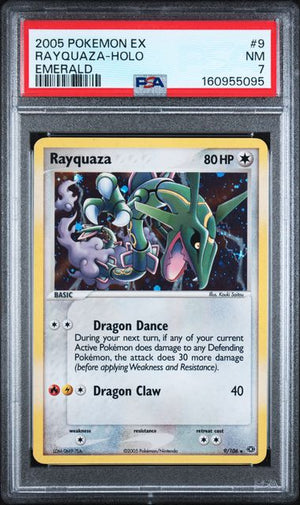 Psa 7 Rayquaza Emerald Holo #9 (Cabinet)