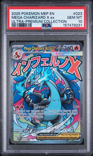 PSA 10 Charizard #23 Mega Evolution UPC Promo MAR Cert 157479231 (Cabinet)