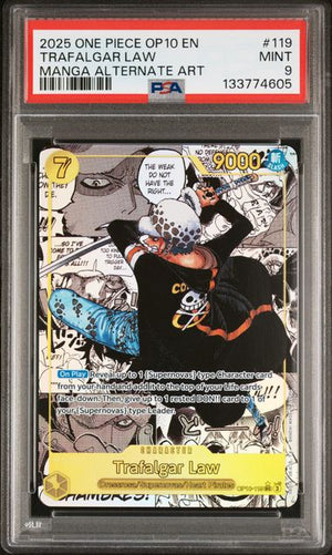 PSA 9 Trafalgar Law Manga OP10-119 (cabinet)