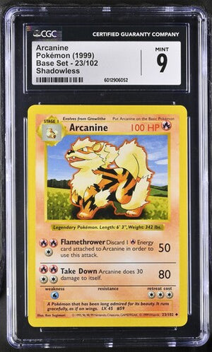 CGC 9 Arcanine Shadowless Base Set #23/102
