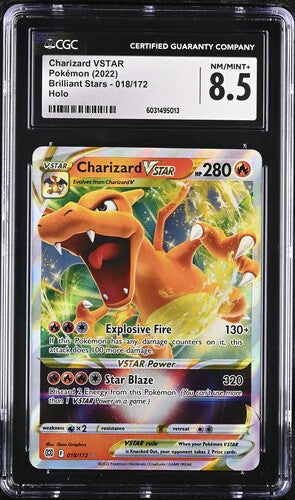 CGC 8.5 Charizard VSTAR 018/172 Ultra Rare Brilliant Stars Pokemon TCG