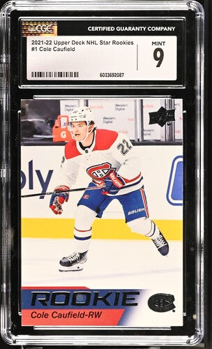 CGC 9 rookie Cole Caufield (Cabinet)