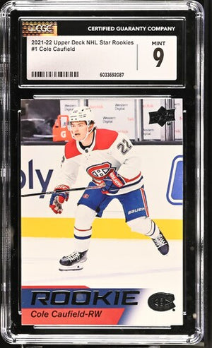 CGC 9 rookie Cole Caufield (Cabinet)