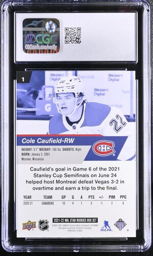 CGC 9 Cole caufield NHL star rookies #1