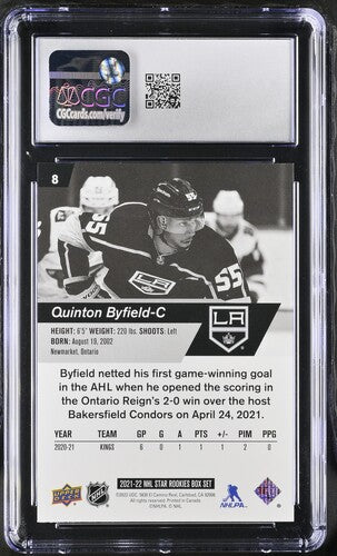 CGC 8 Quinton Byfield NHL Star Rookies #8