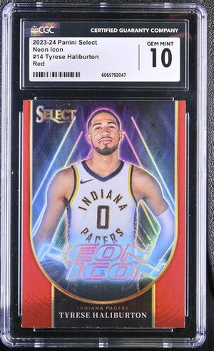 CGC 10 Tyrese Haliburton #14 Neon Icon Red Panini Select (Cabinet)