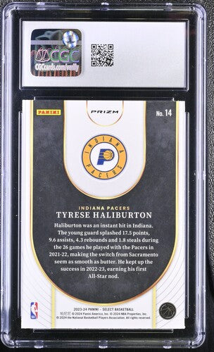 CGC 10 Tyrese Haliburton #14 Neon Icon Red Panini Select (Cabinet)